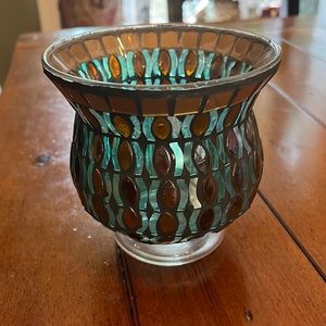 Decorative glass candle holder